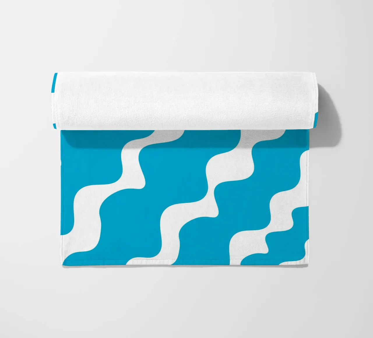 Blue slanting waves telo mare da baobabprintstore