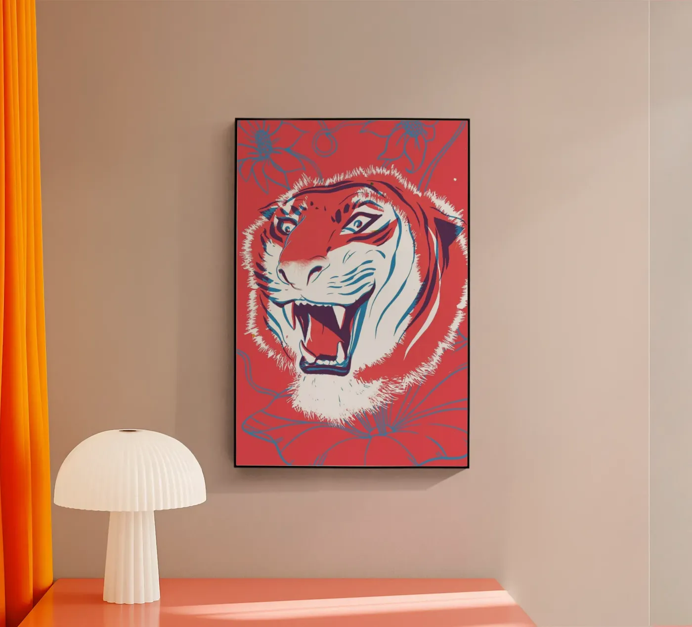 Tiger acryl van Pietari Posti