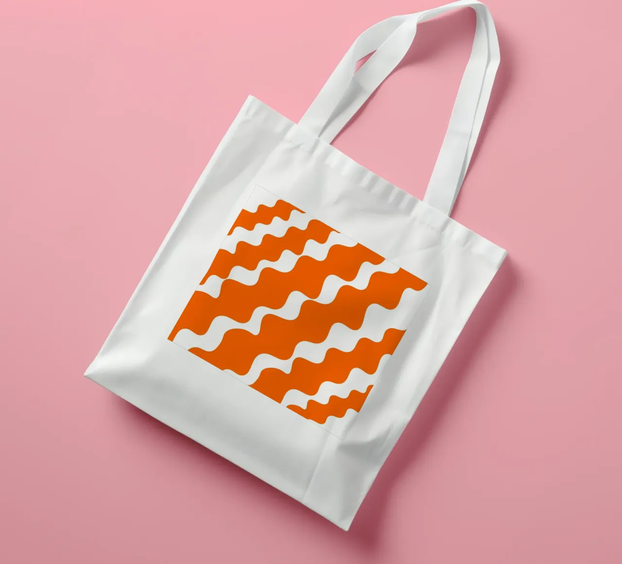 Orange slanting waves borsa in juta da baobabprintstore