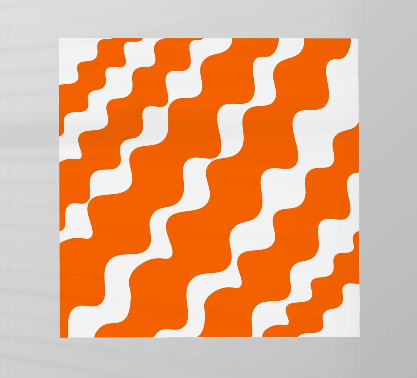 Orange slanting waves pellicola backlit da baobabprintstore