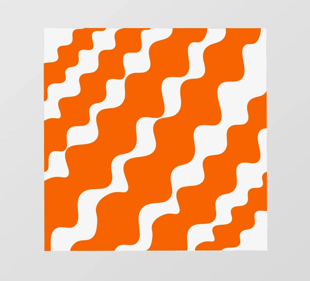 Orange slanting waves fotobehang van baobabprintstore