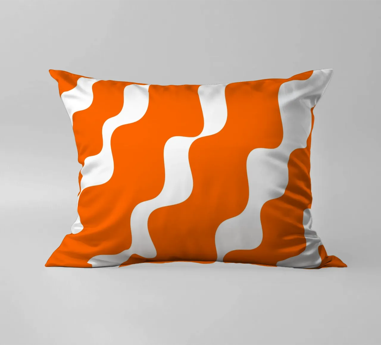 Orange slanting waves cuscino da baobabprintstore