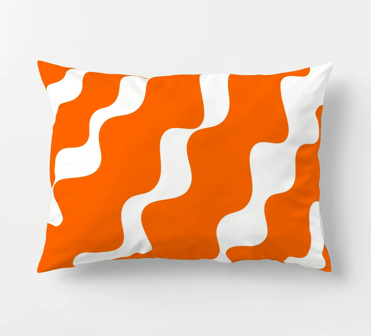 Orange slanting waves cuscino da baobabprintstore