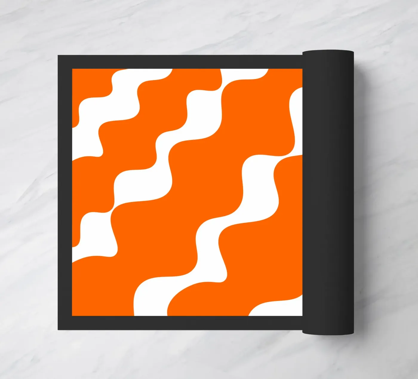 Orange slanting waves deurmat van baobabprintstore