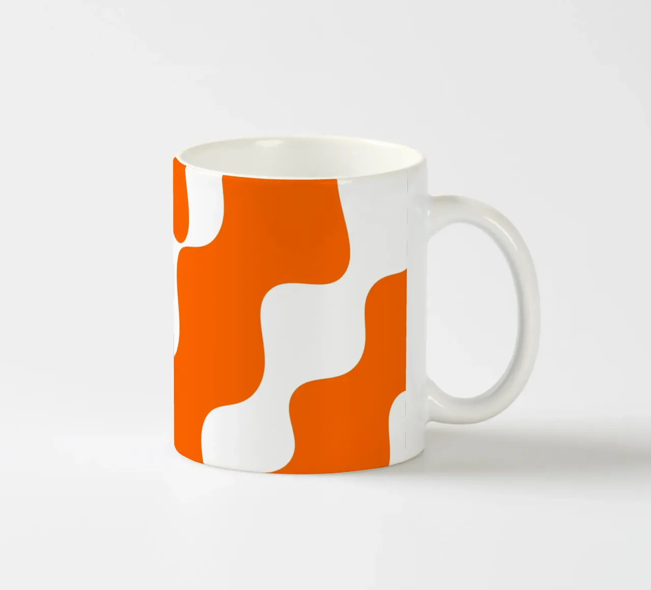 Orange slanting waves tazza in ceramica da baobabprintstore