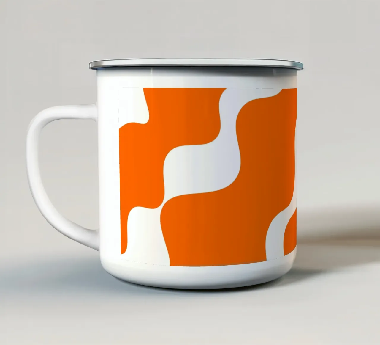 Orange slanting waves tazza in smalto da baobabprintstore