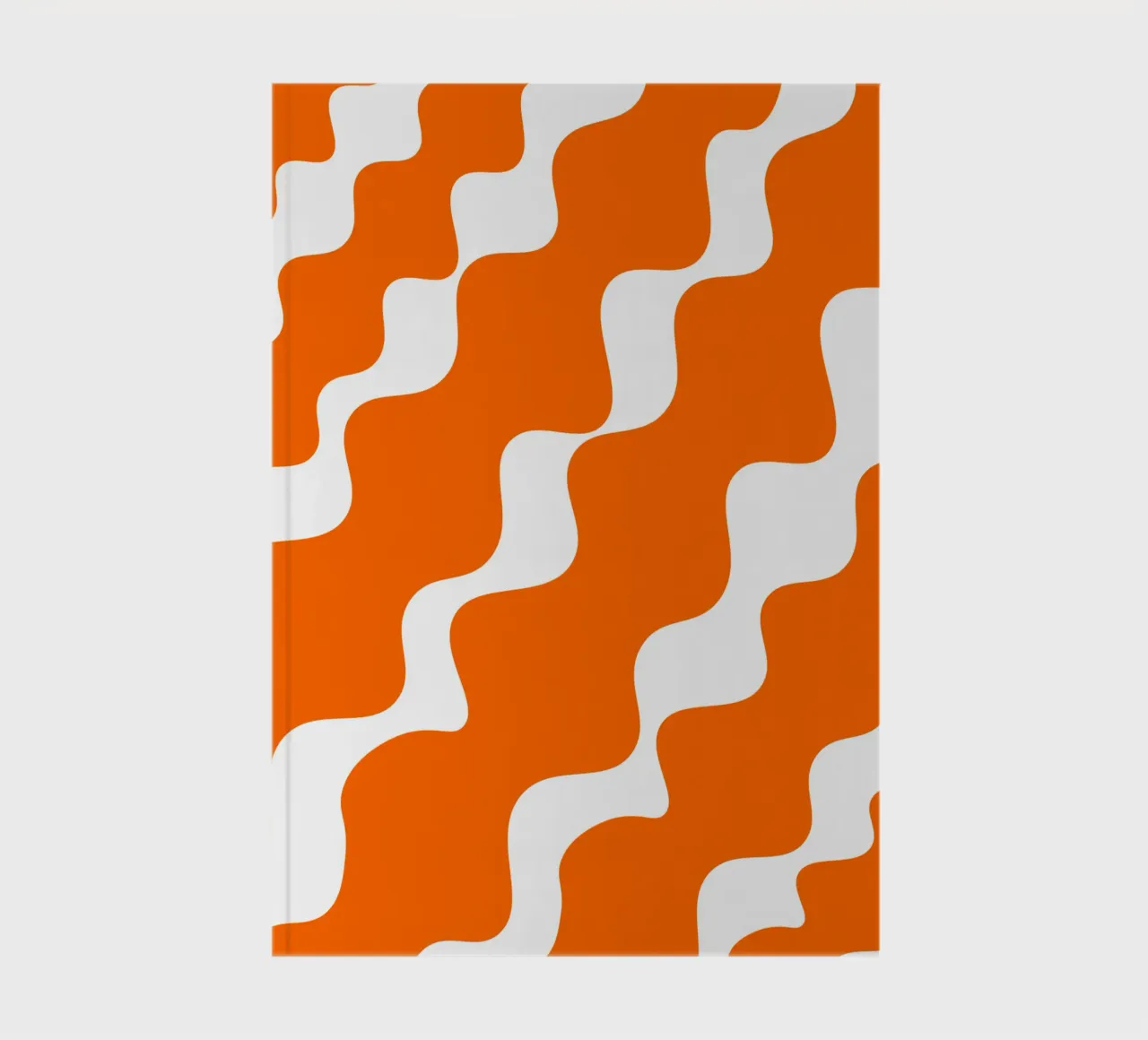Orange slanting waves notebook by baobabprintstore
