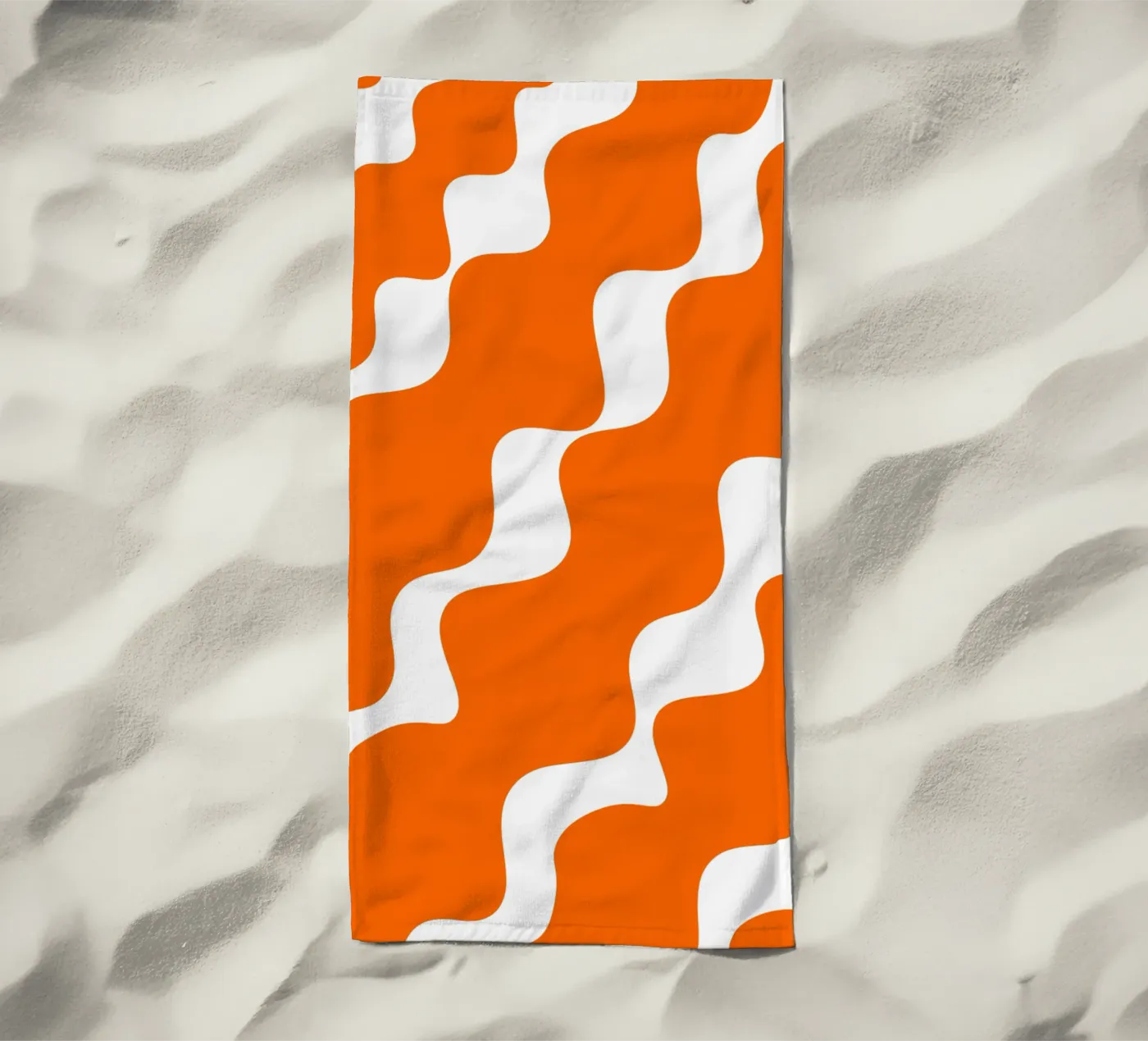 Orange slanting waves telo mare da baobabprintstore