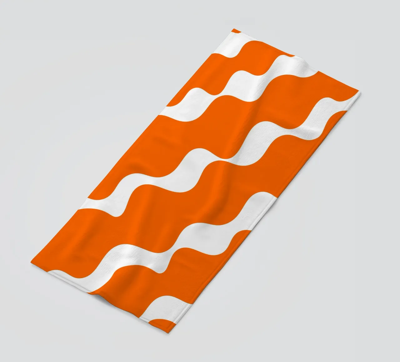 Orange slanting waves telo mare da baobabprintstore
