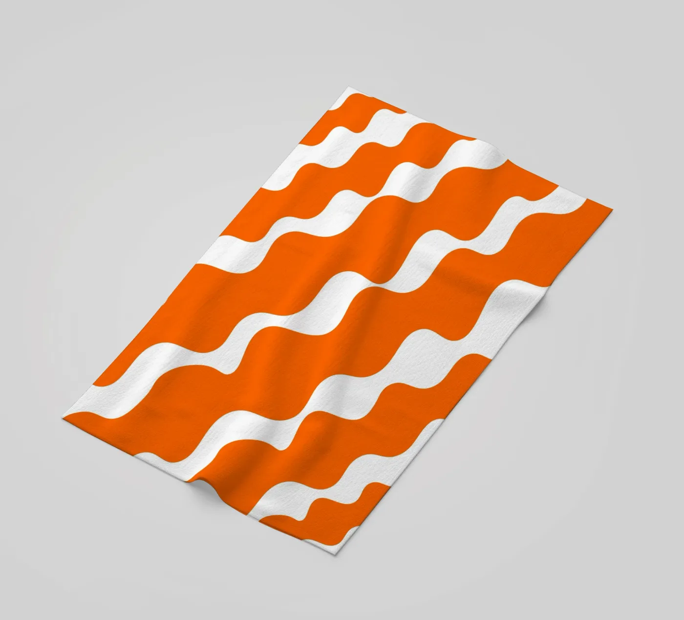 Orange slanting waves telo mare da baobabprintstore