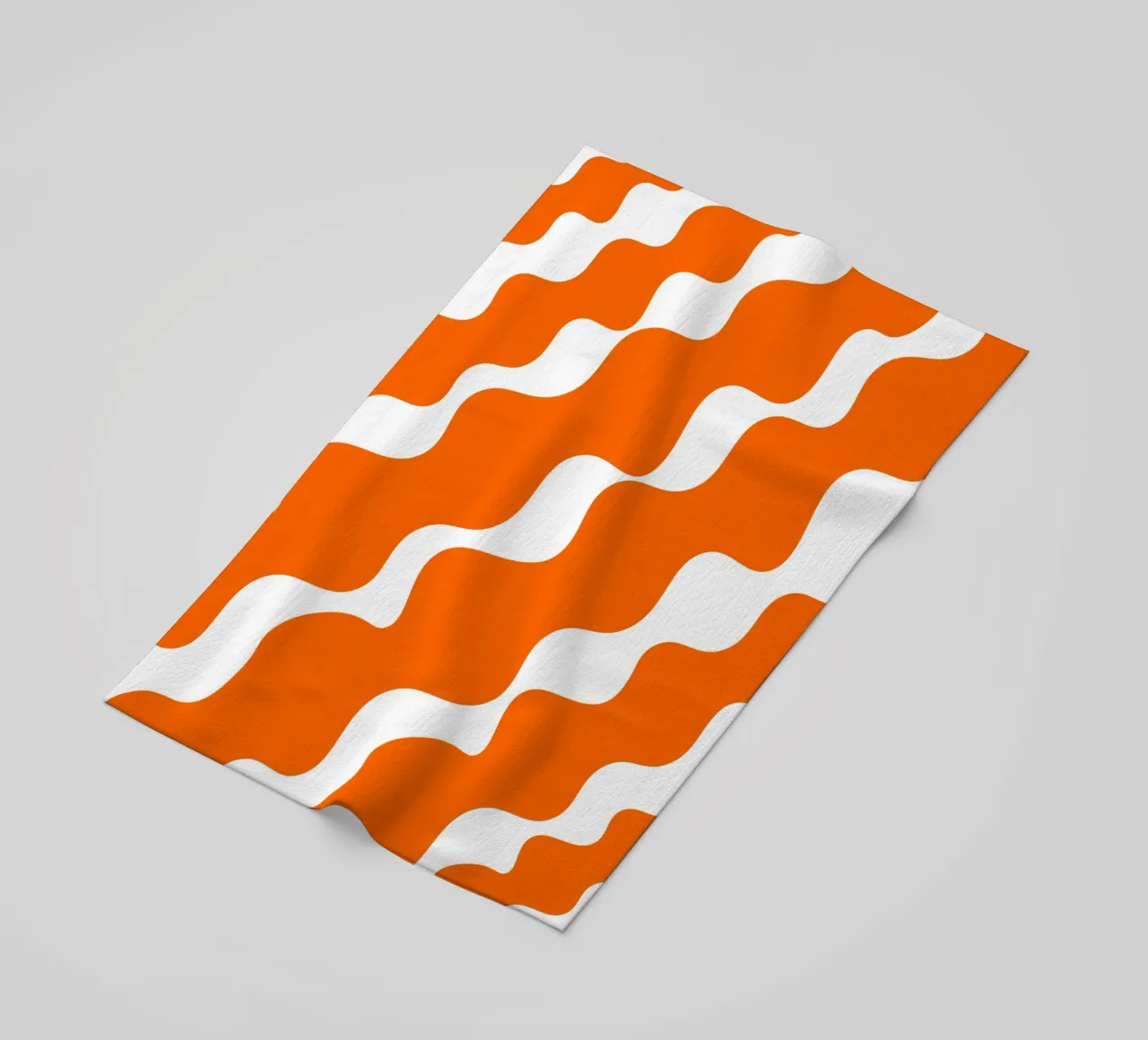 Orange slanting waves telo mare da baobabprintstore