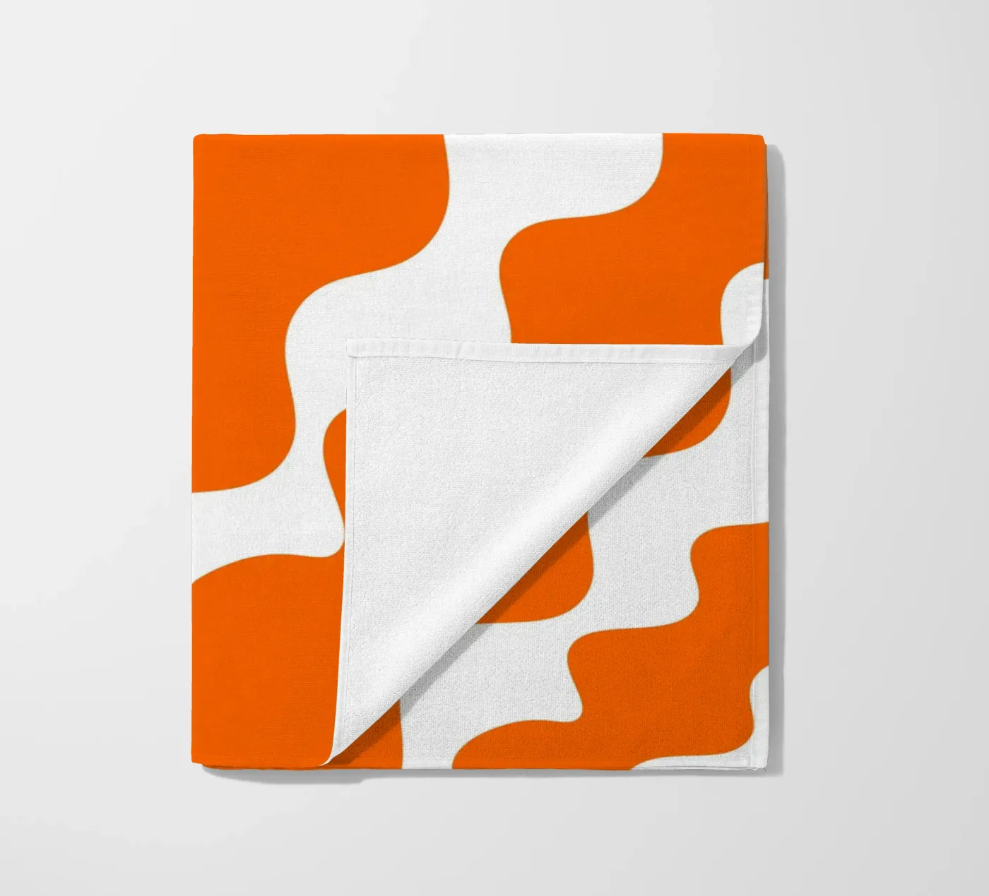Orange slanting waves telo mare da baobabprintstore