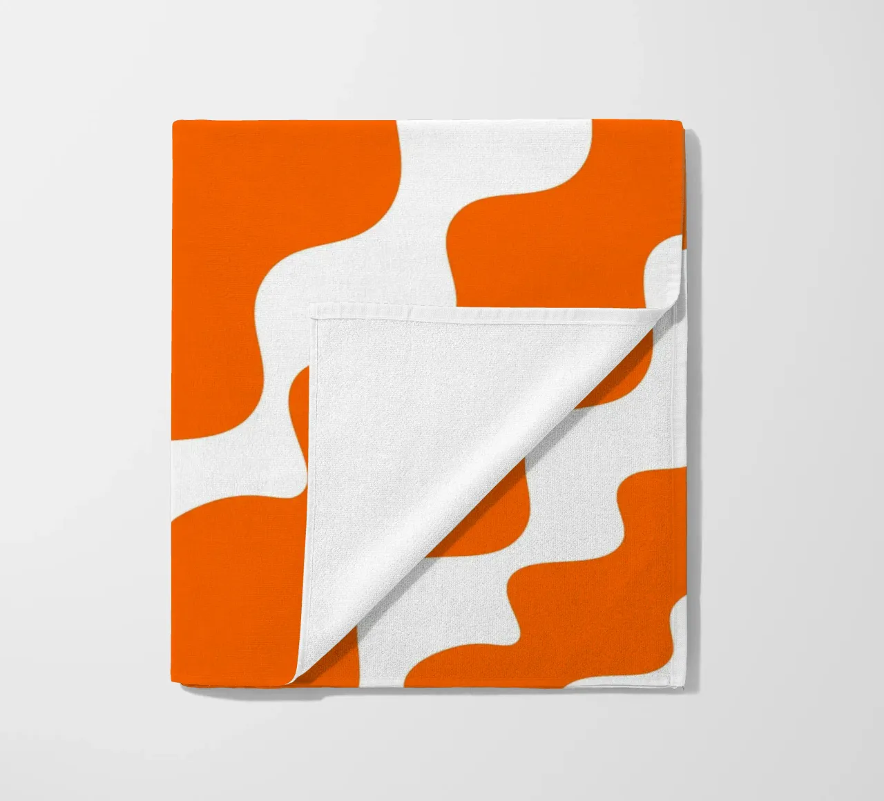 Orange slanting waves telo mare da baobabprintstore