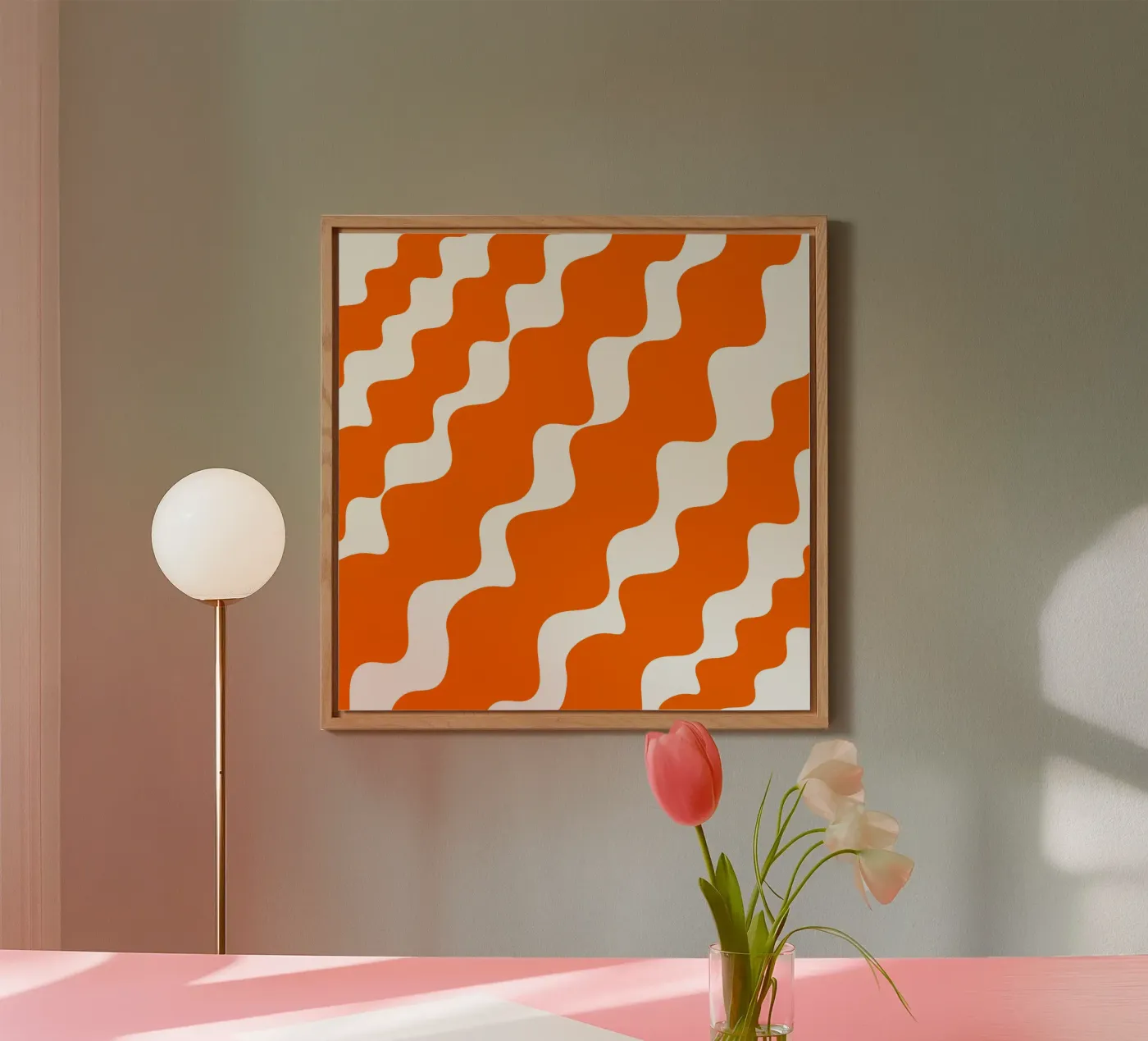 Orange slanting waves forex plate by baobabprintstore