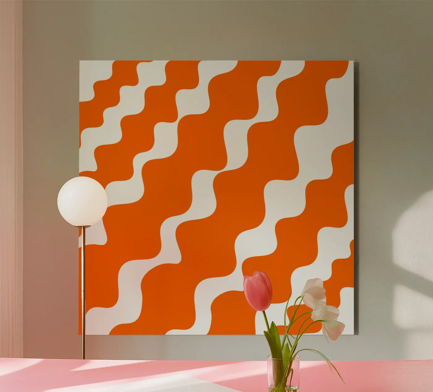 Orange slanting waves forex plate by baobabprintstore