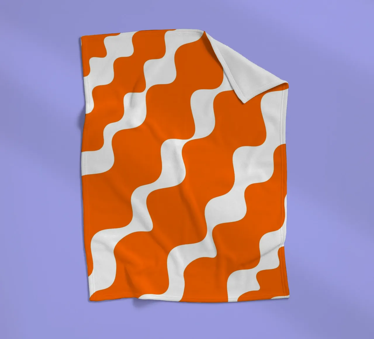 Orange slanting waves Fleecedecke von baobabprintstore