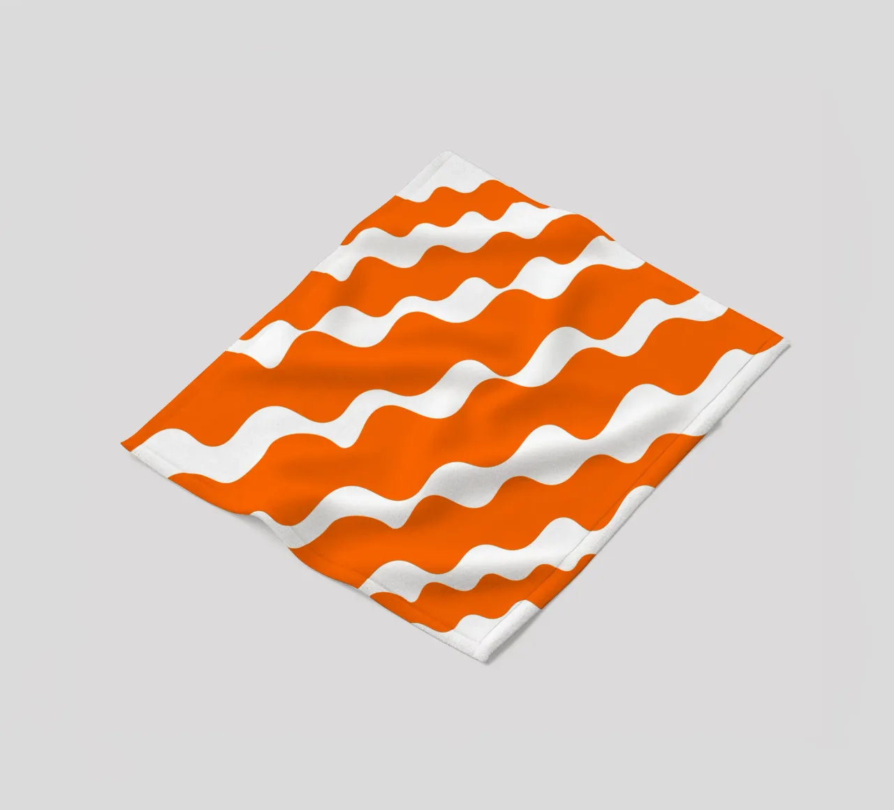 Orange slanting waves coperta in pile da baobabprintstore