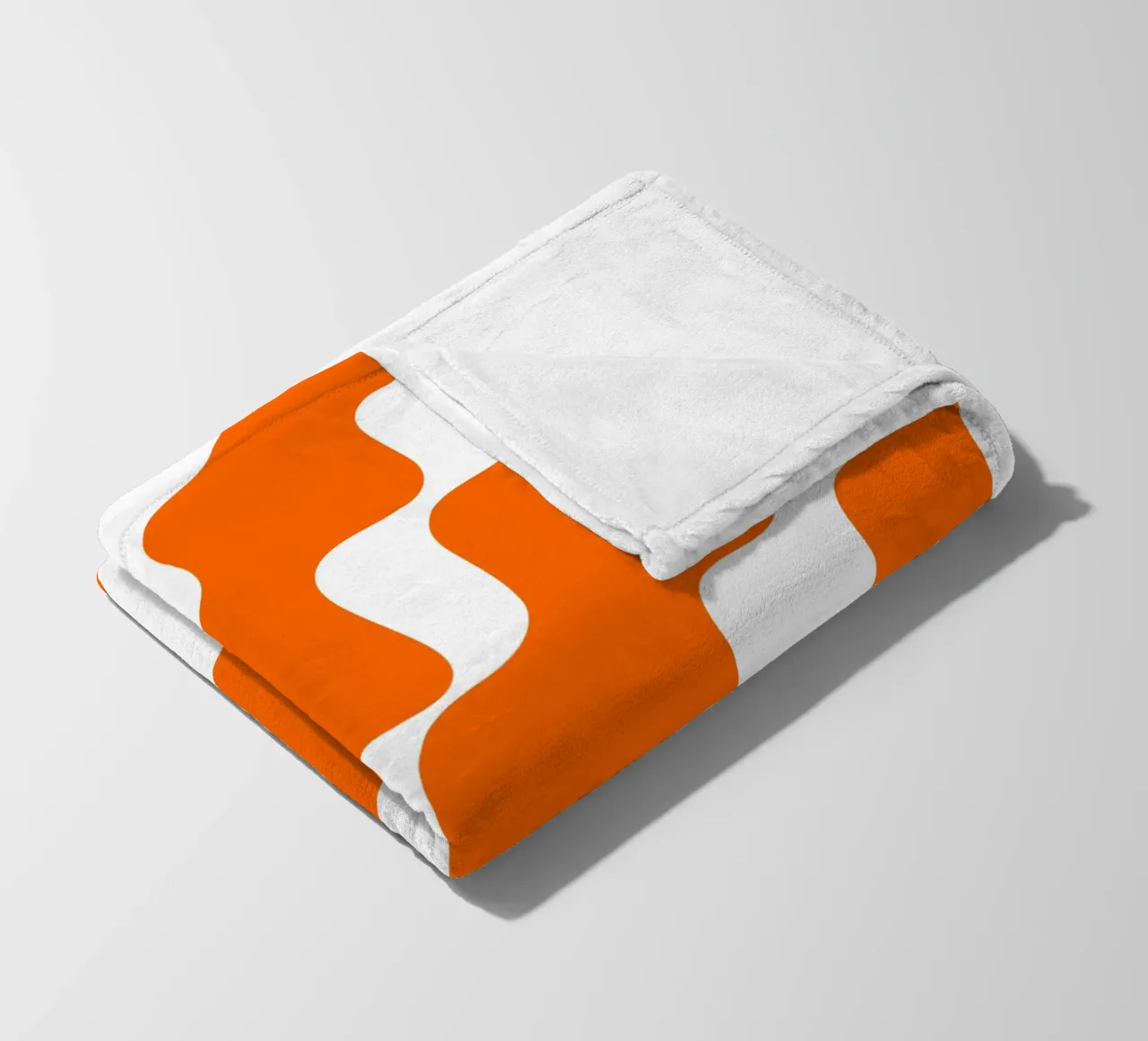 Orange slanting waves coperta in pile da baobabprintstore