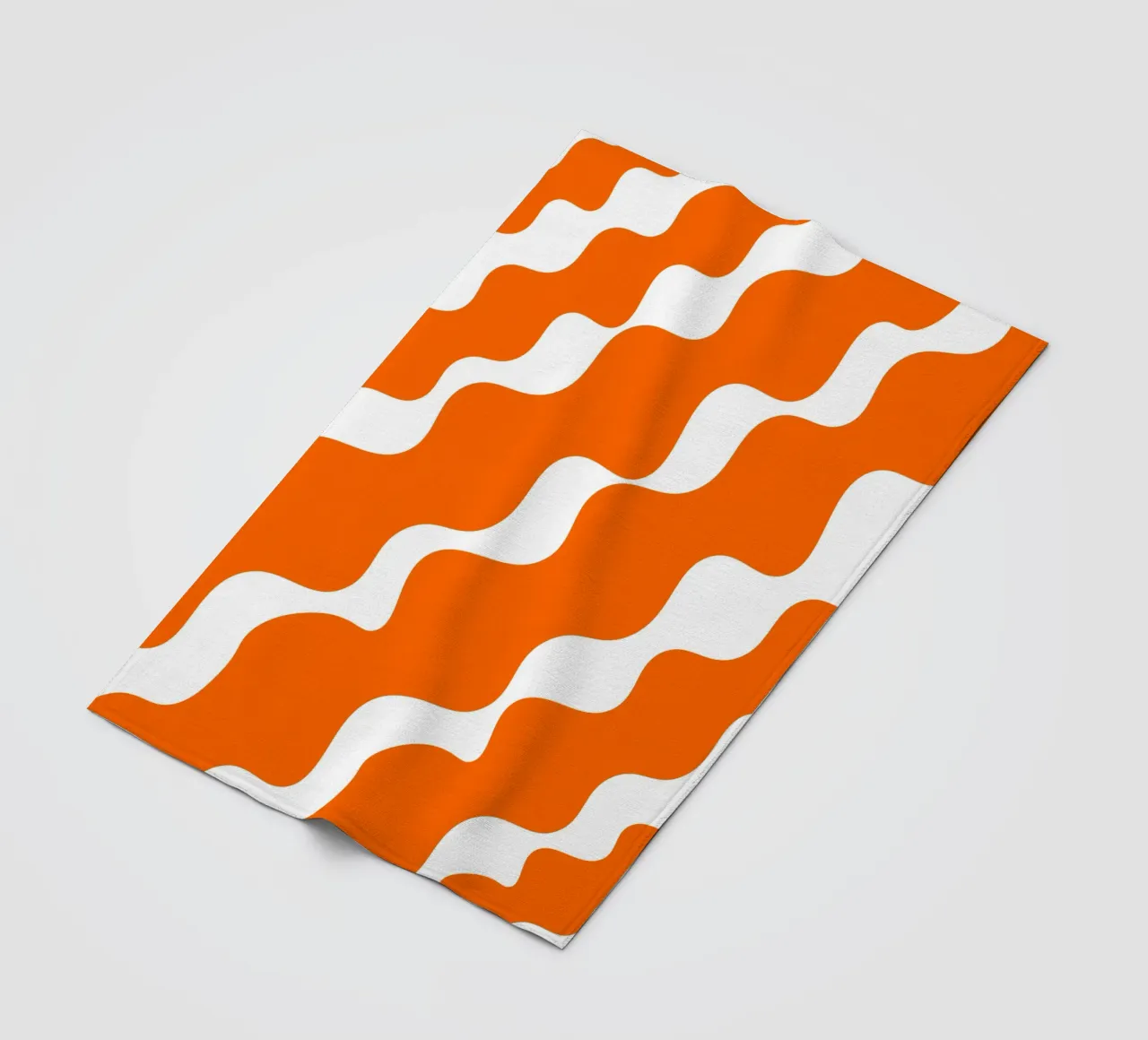 Orange slanting waves coperta in pile da baobabprintstore