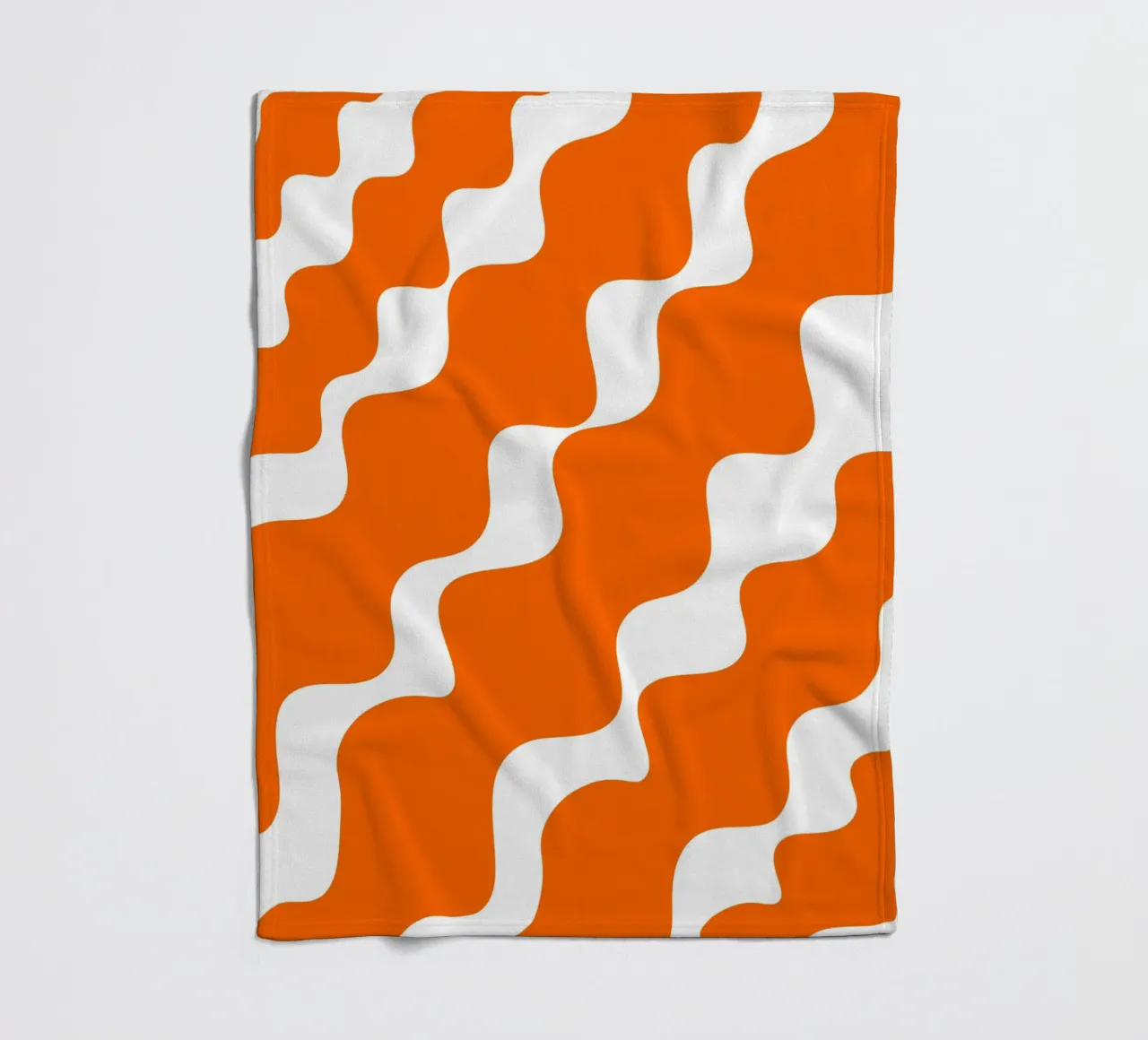 Orange slanting waves Fleecedecke von baobabprintstore