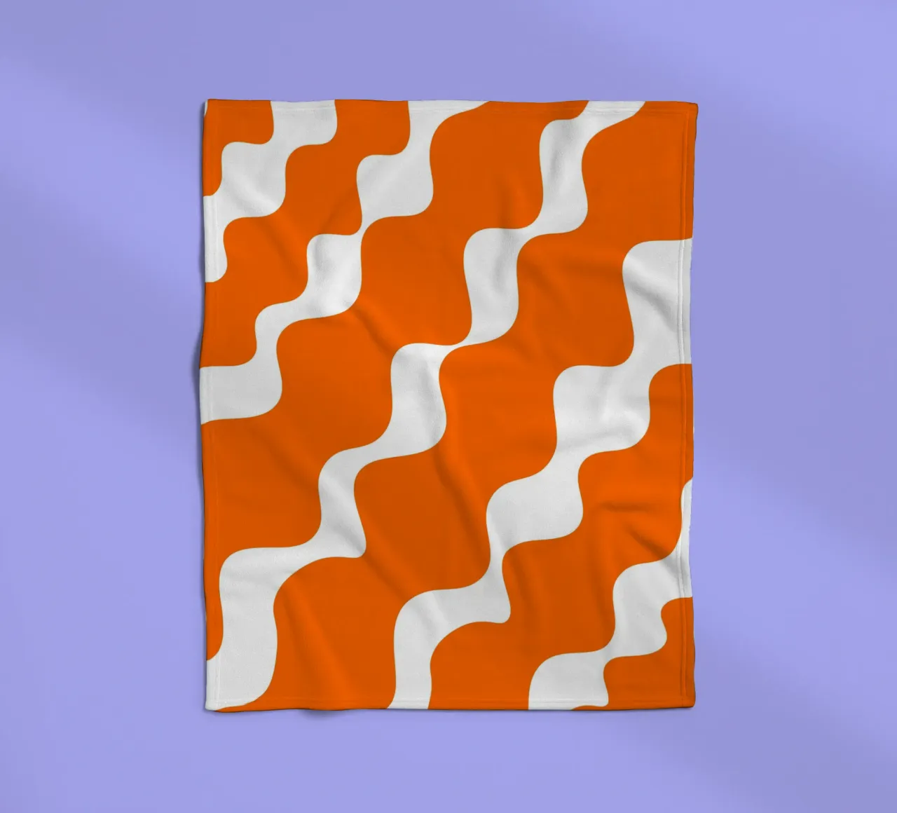Orange slanting waves Fleecedecke von baobabprintstore