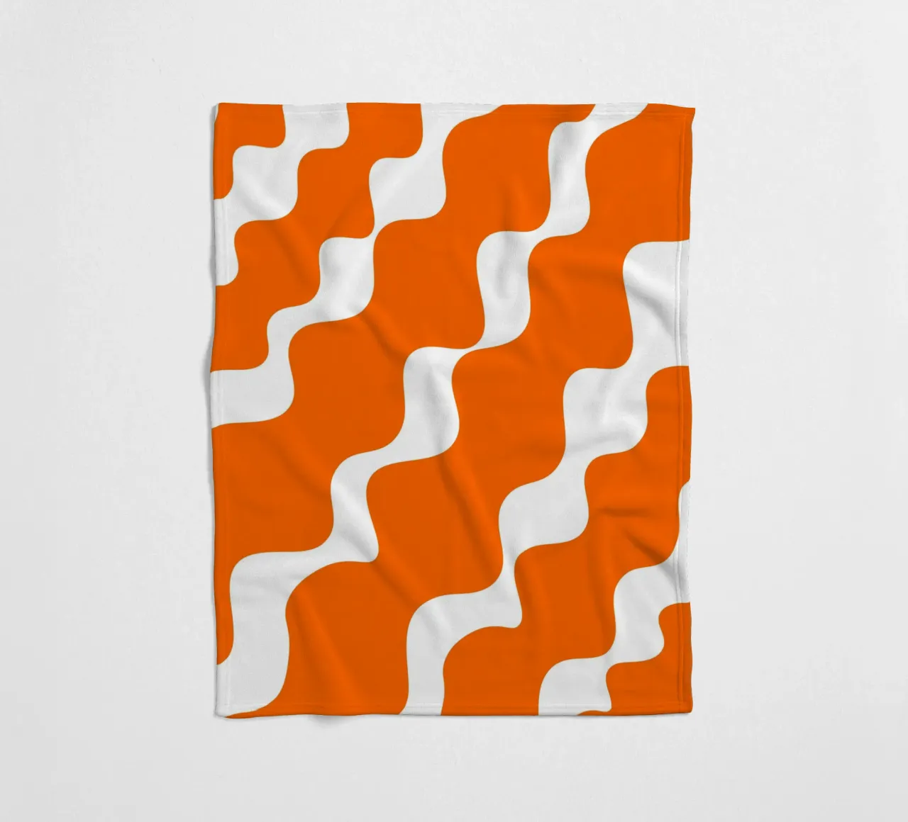 Orange slanting waves Fleecedecke von baobabprintstore
