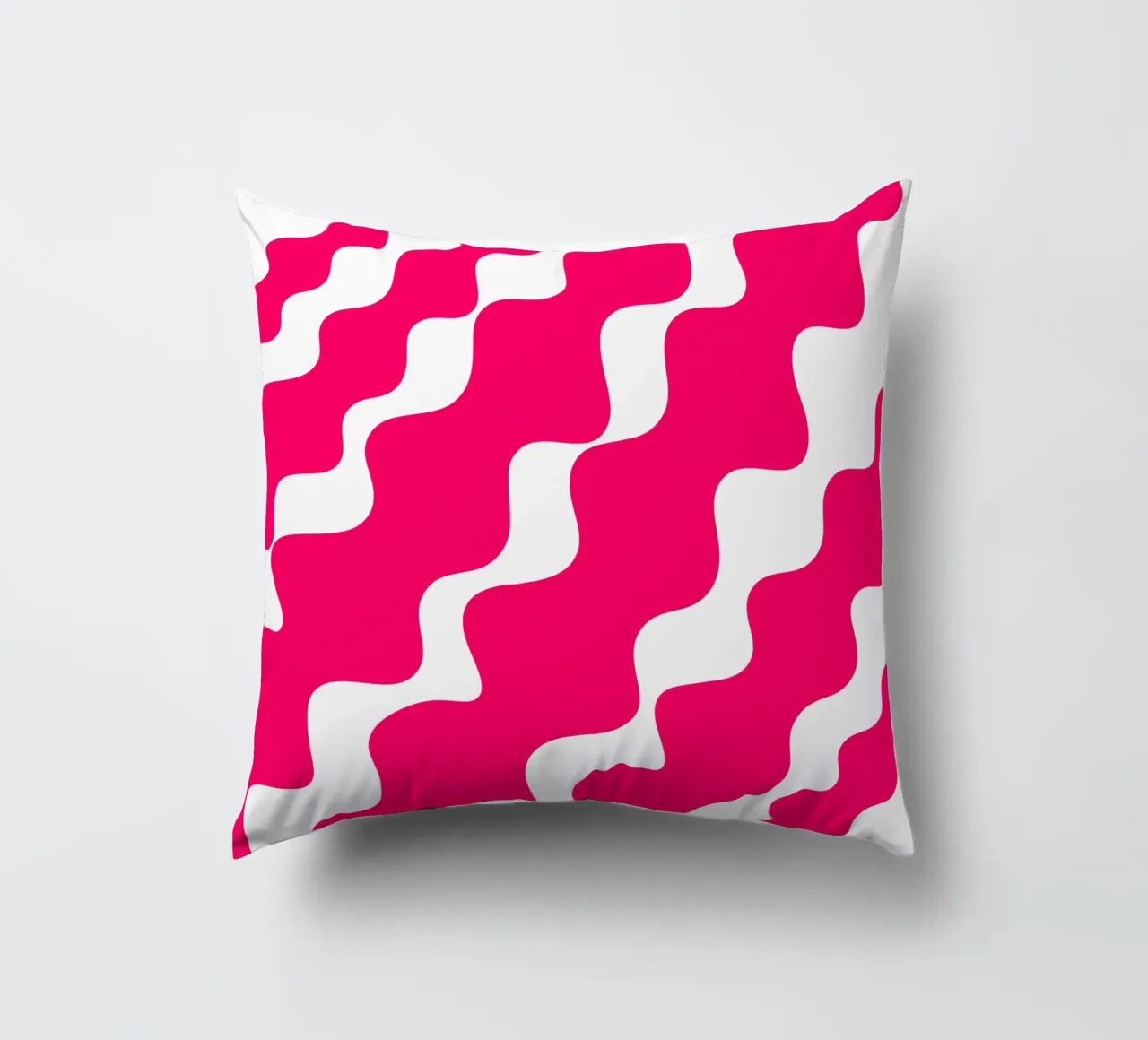 Pink slanting waves cuscino da baobabprintstore