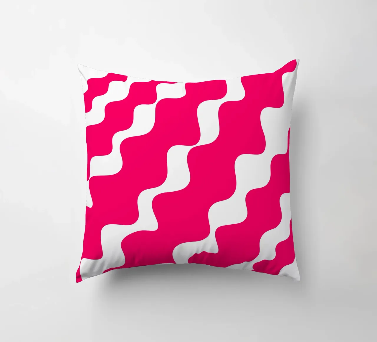 Pink slanting waves cuscino da baobabprintstore