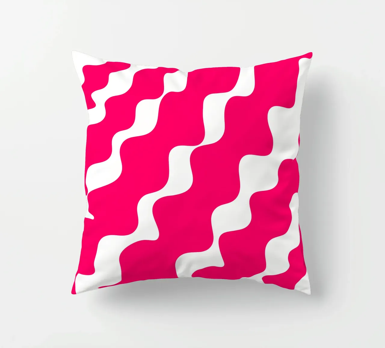 Pink slanting waves cuscino da baobabprintstore