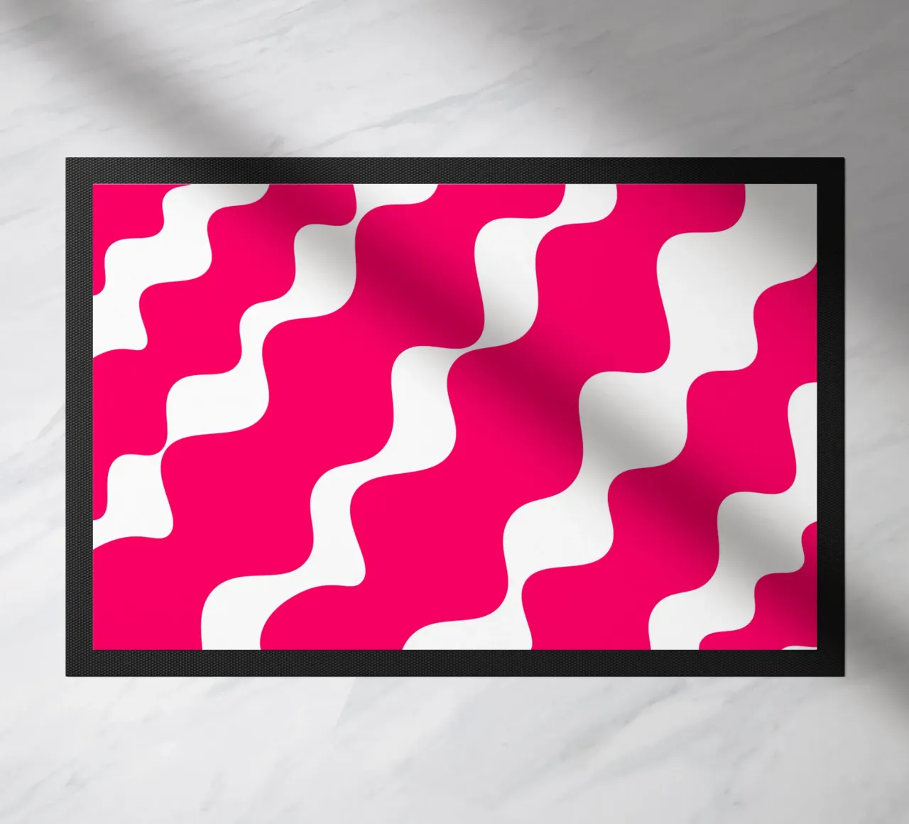 Pink slanting waves deurmat van baobabprintstore