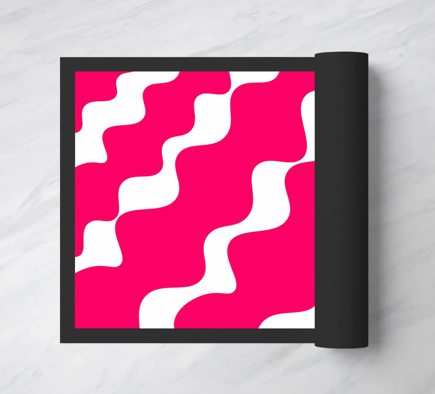 Pink slanting waves Fußmatte von baobabprintstore