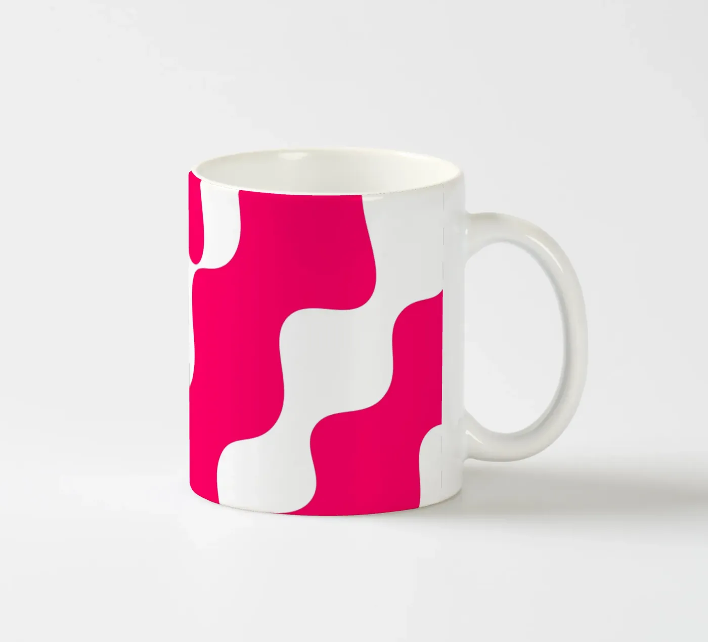 Pink slanting waves ceramic mug by baobabprintstore