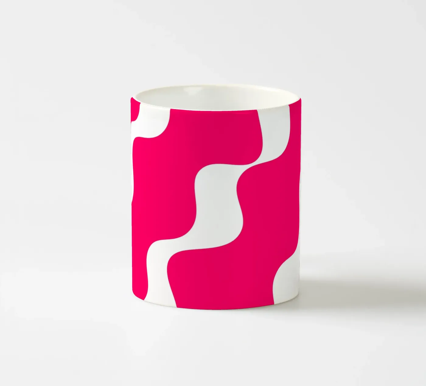 Pink slanting waves ceramic mug by baobabprintstore