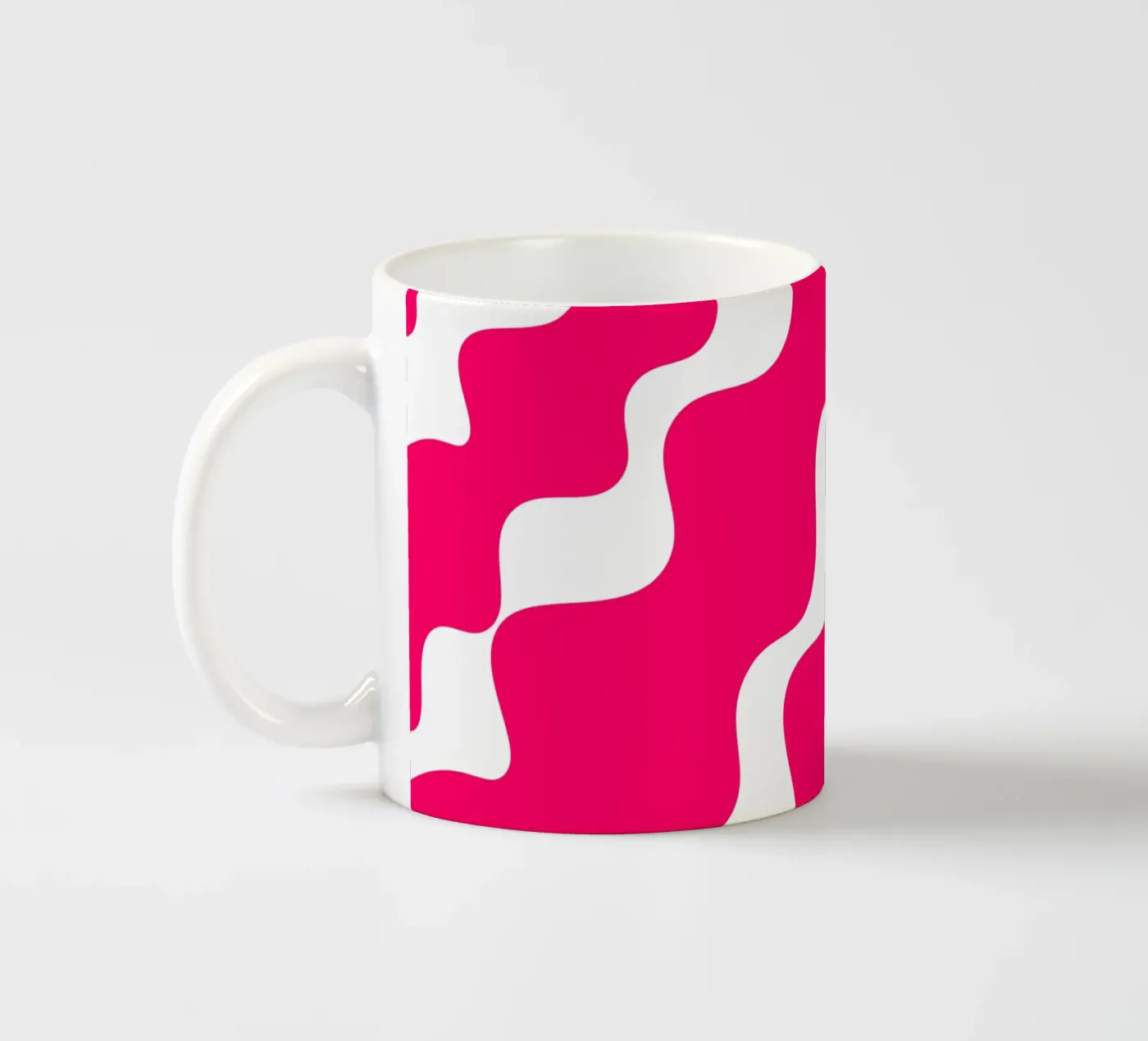 Pink slanting waves ceramic mug by baobabprintstore