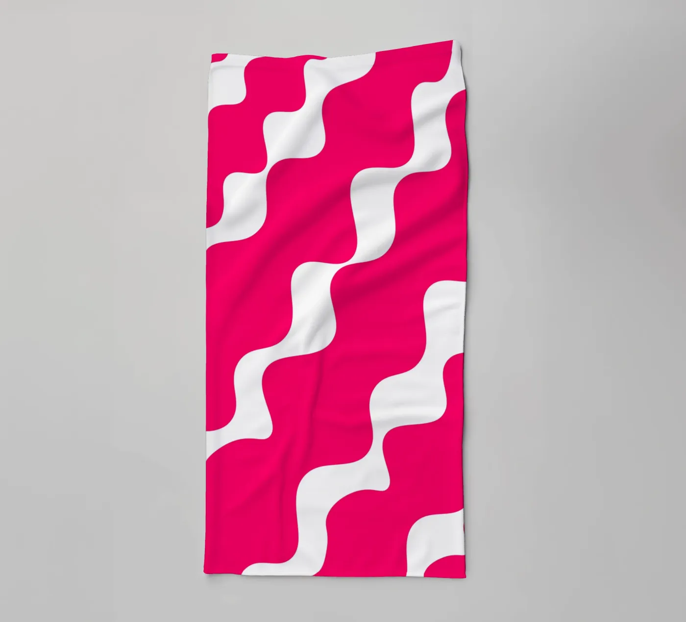 Pink slanting waves towel by baobabprintstore