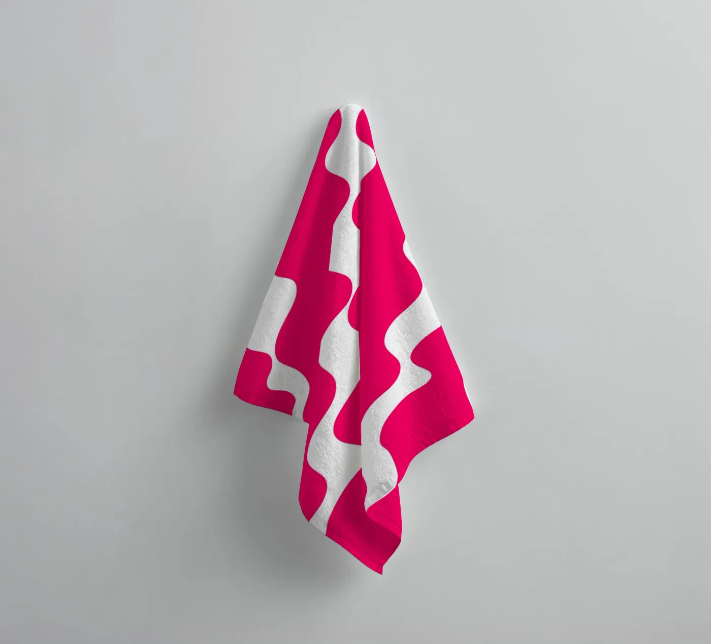 Pink slanting waves towel by baobabprintstore