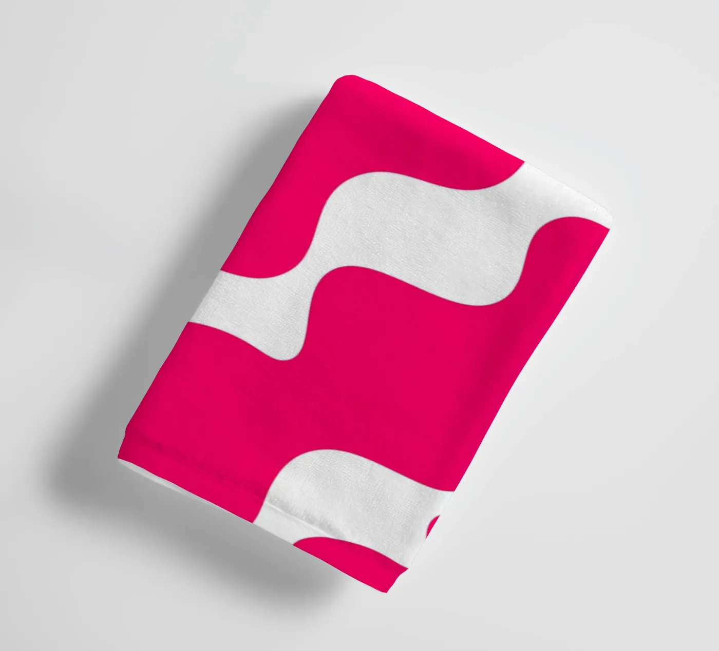 Pink slanting waves towel by baobabprintstore