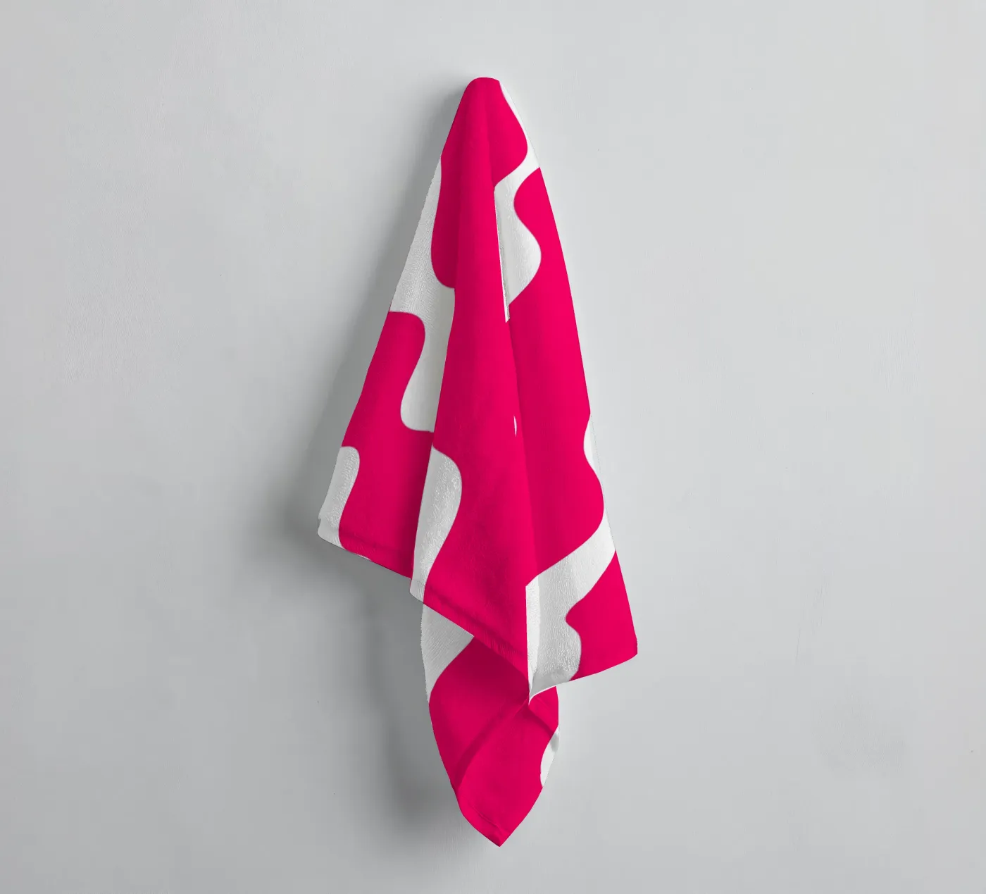 Pink slanting waves towel by baobabprintstore