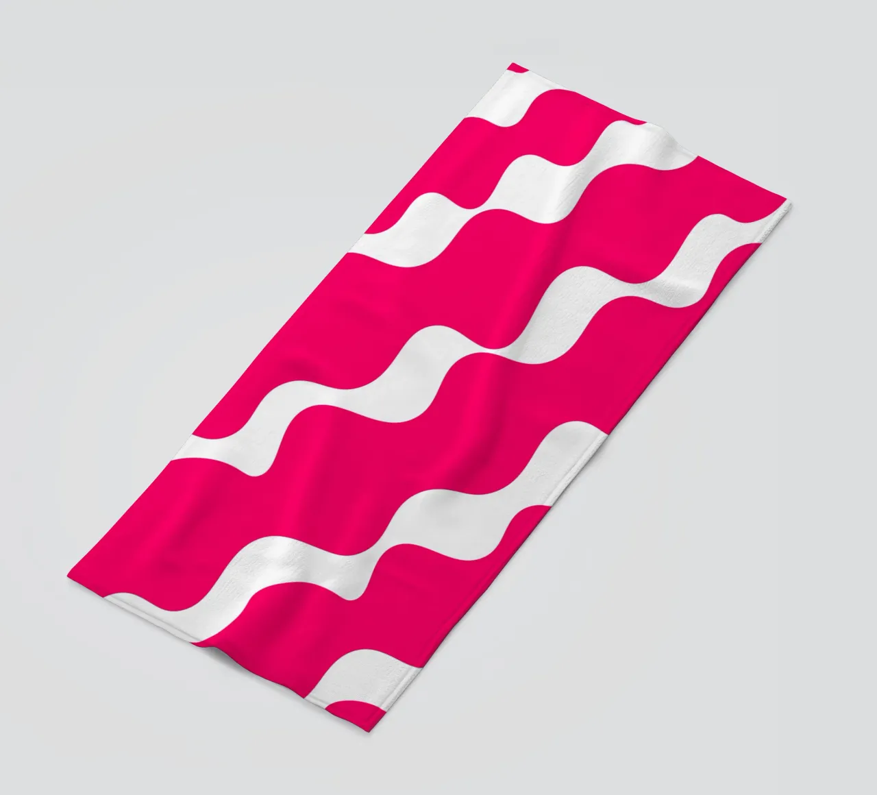 Pink slanting waves telo mare da baobabprintstore