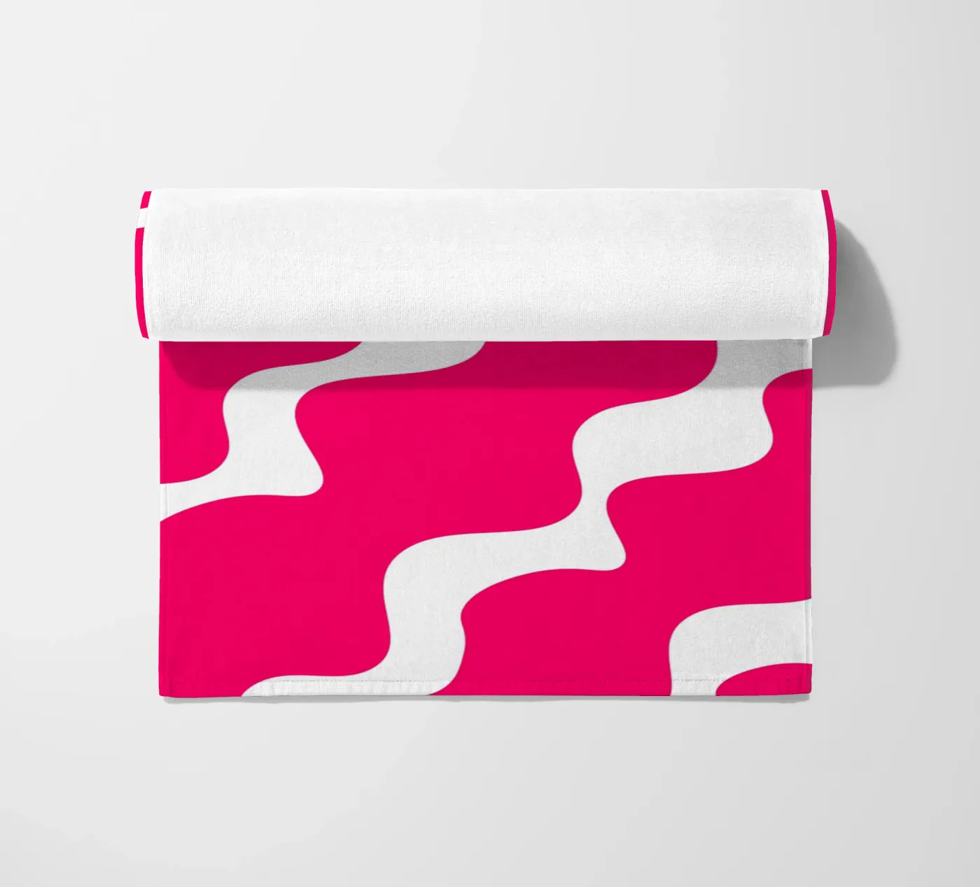 Pink slanting waves telo mare da baobabprintstore