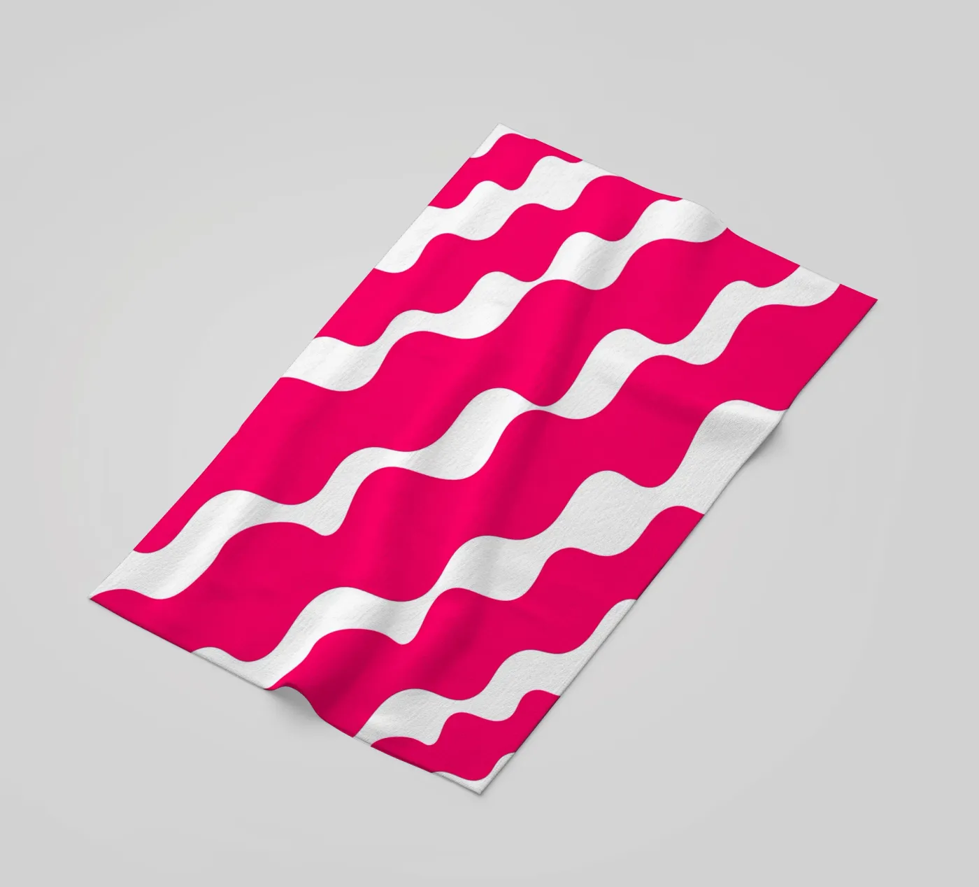 Pink slanting waves telo mare da baobabprintstore