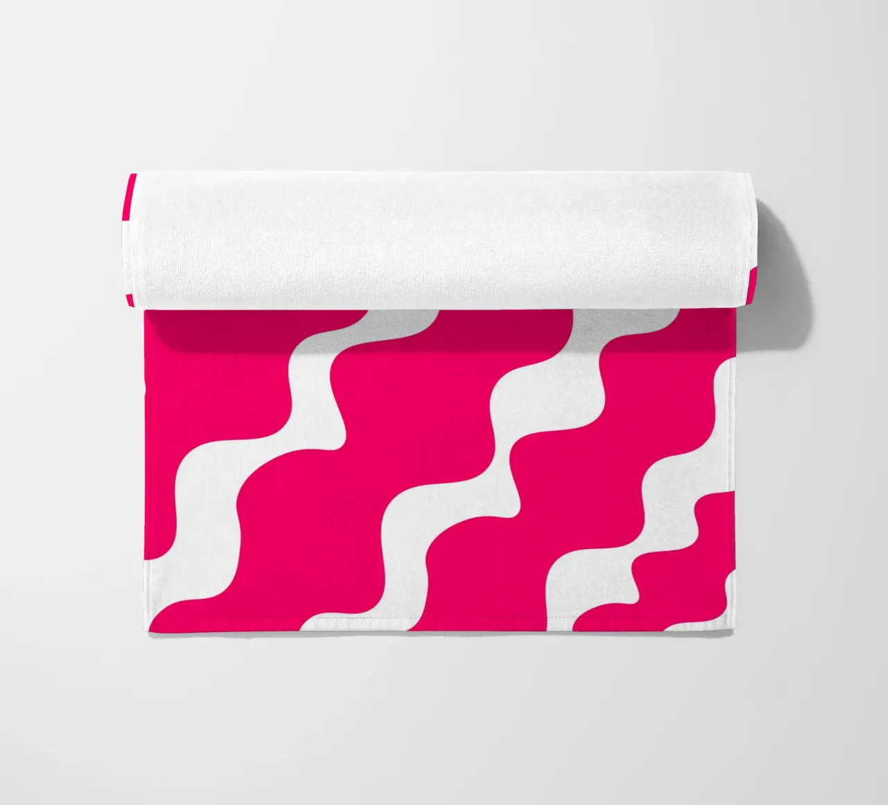 Pink slanting waves telo mare da baobabprintstore