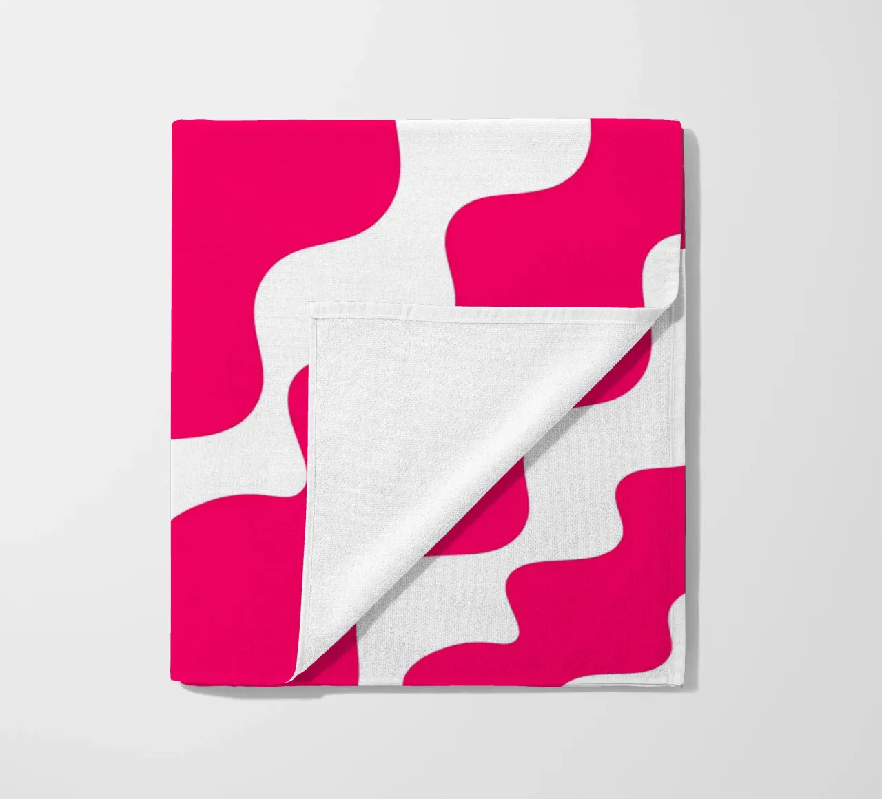 Pink slanting waves telo mare da baobabprintstore