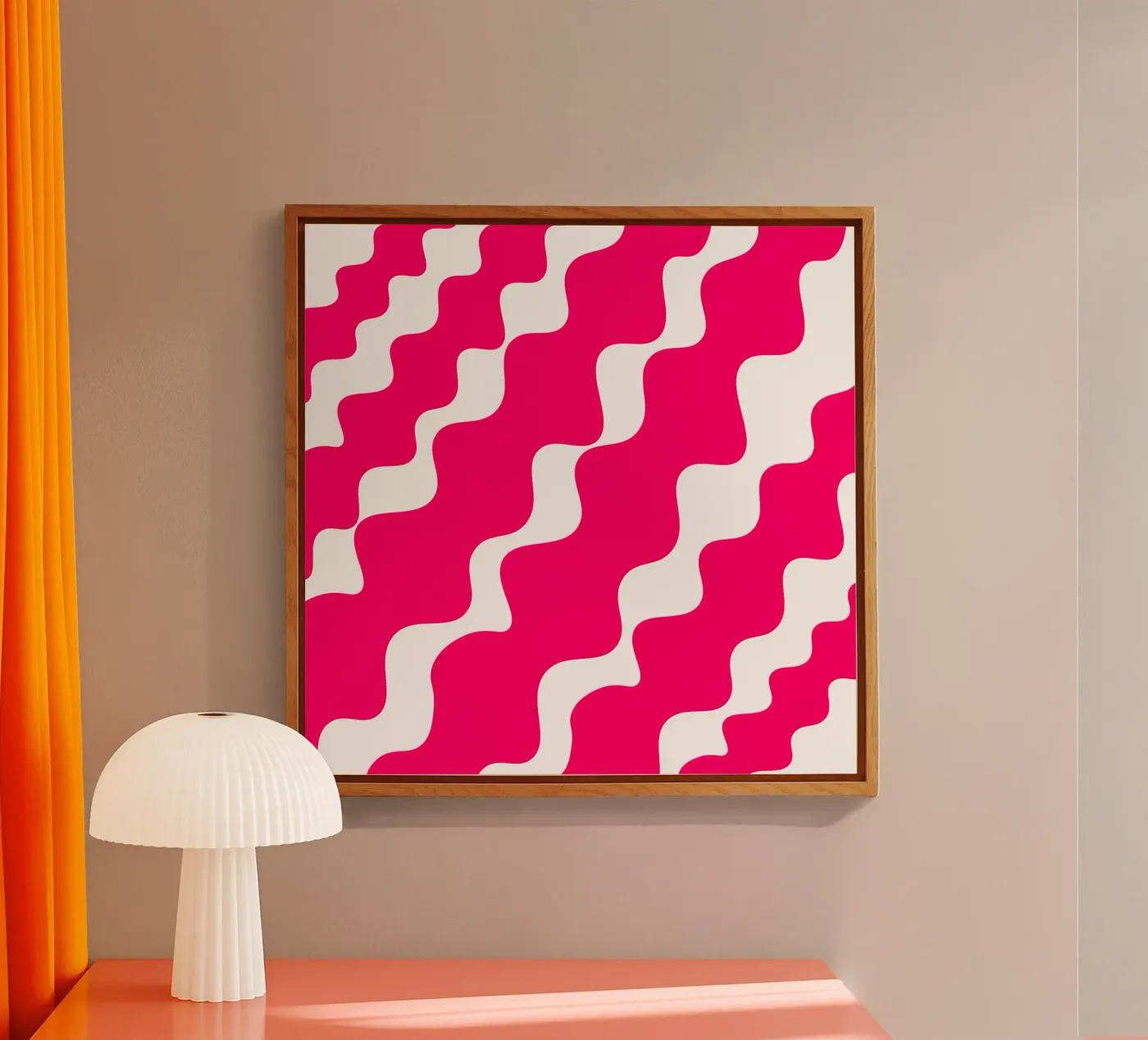 Pink slanting waves Acryl-Glas von baobabprintstore