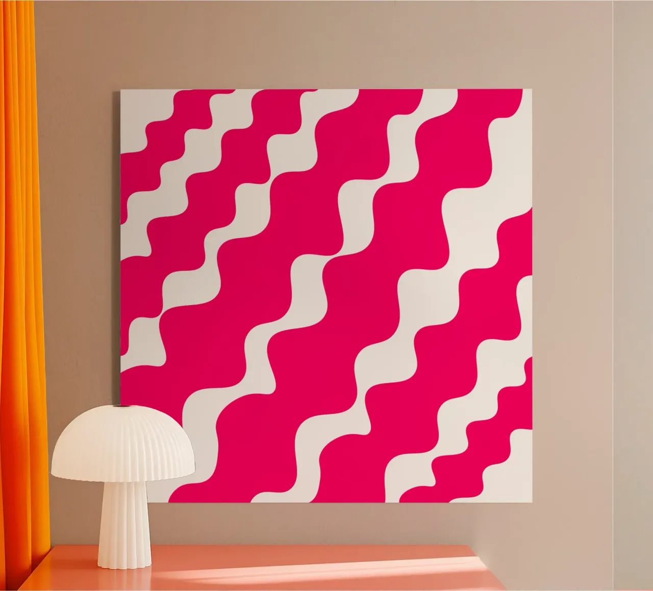 Pink slanting waves plexiglass da baobabprintstore