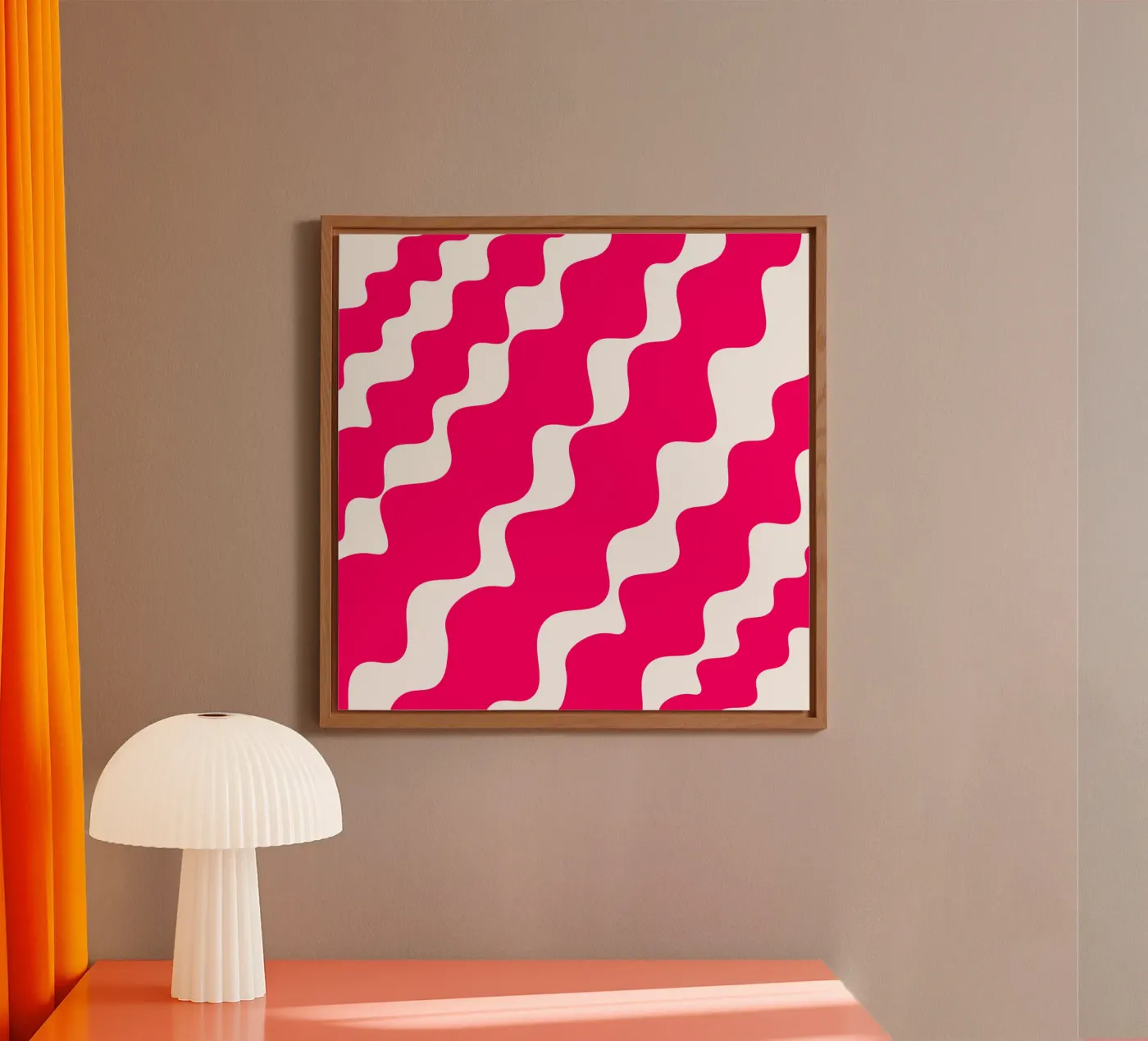 Pink slanting waves pannello forex da baobabprintstore