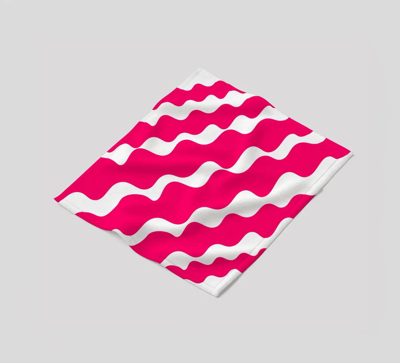 Pink slanting waves Fleecedecke von baobabprintstore