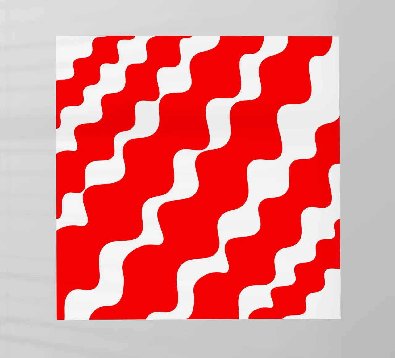 Red slanting waves pellicola backlit da baobabprintstore