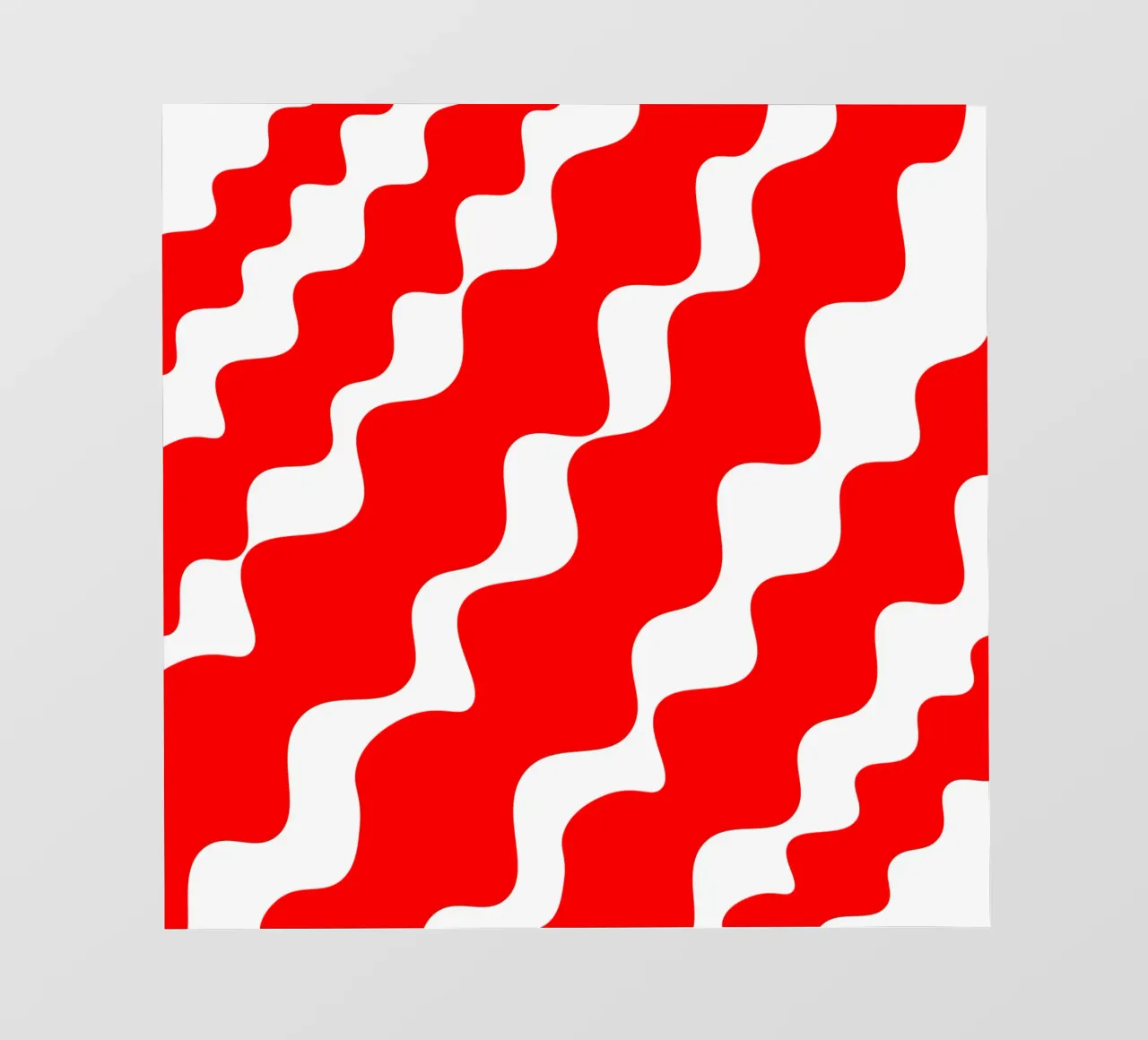 Red slanting waves telo in pvc da baobabprintstore