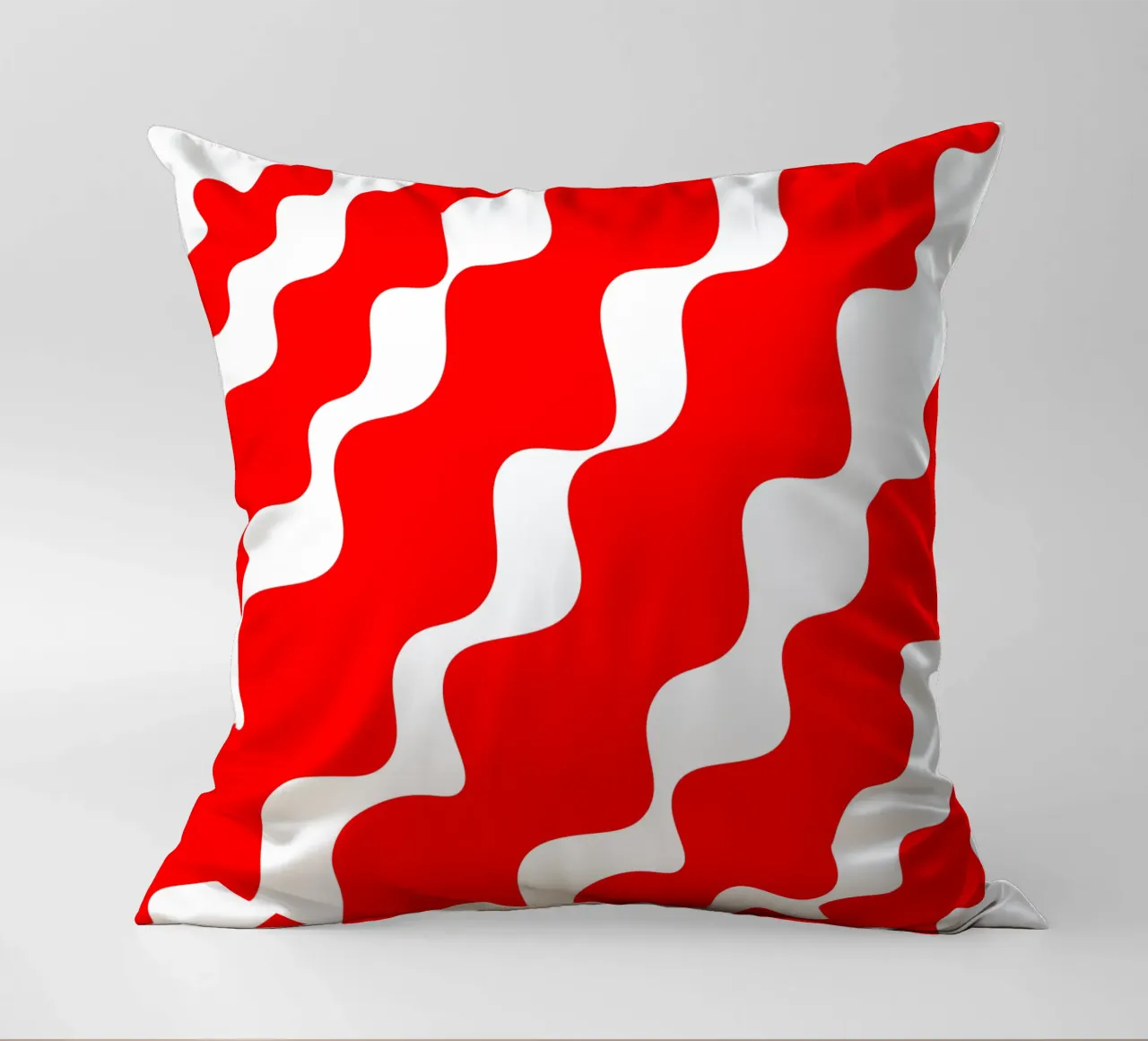 Red slanting waves cuscino da baobabprintstore
